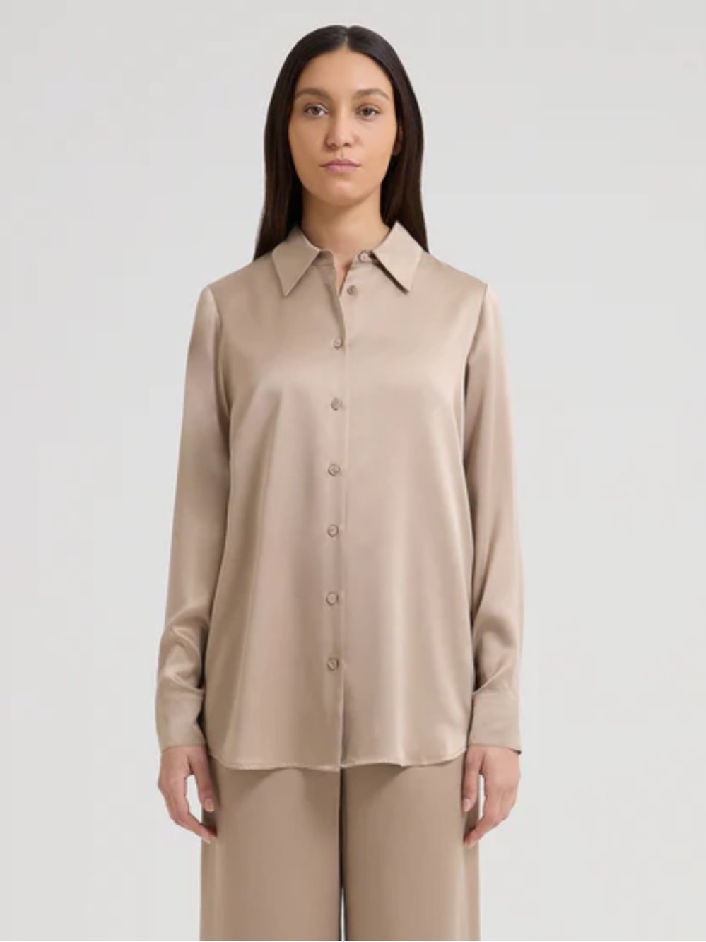 Nwot Dissh 100% Silk Button Down Blouse Champagne Size 10 Viral